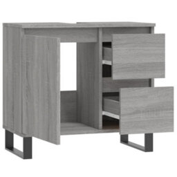 Berkfield Bathroom Cabinet Grey Sonoma 65X33X60 Cm Engineered Wood - thumbnail 5