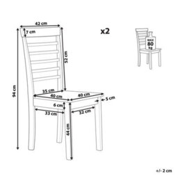 Beliani Set Of 2 Dining Chairs Battersby Wood White - thumbnail 3