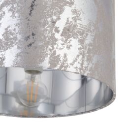 Oraco Brushed Silver Effect Distressed Cylinder Light Shade (D)30Cm - thumbnail 6