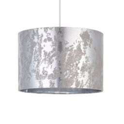 Oraco Brushed Silver Effect Distressed Cylinder Light Shade (D)30Cm - thumbnail 5