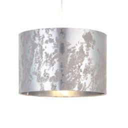 Oraco Brushed Silver Effect Distressed Cylinder Light Shade (D)30Cm - thumbnail 2