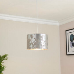 Oraco Brushed Silver Effect Distressed Cylinder Light Shade (D)30Cm - thumbnail 1