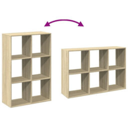 Berkfield Room Divider Bookcase Sonoma Oak 69.5X29X103.5 Cm Engineered Wood - thumbnail 8