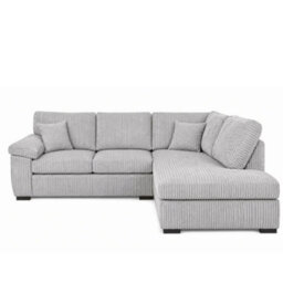BlissFurniture Ltd Amalfi Right Hand Corner Sofa With Soft Fabric & Modern Design In Silver
