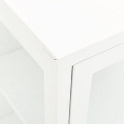 Vidaxl Sideboard White 105X35X70 Cm Steel And Glass - thumbnail 8