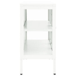 Vidaxl Sideboard White 105X35X70 Cm Steel And Glass - thumbnail 4
