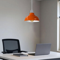Ledsone Industrial Vintage Ceiling Hanging E27 Lamp Holder 29Cm Metal Pendant Curvy Lampshades Lights Fixtures - Orange - thumbnail 5