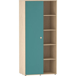 Lassic Vida Designs Neptune 1 Door 5 Shelf Wardrobe In Blue & Oak (H)1875mm (W)840mm (D)495mm - thumbnail 8