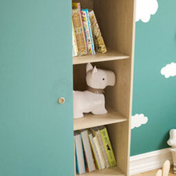 Lassic Vida Designs Neptune 1 Door 5 Shelf Wardrobe In Blue & Oak (H)1875mm (W)840mm (D)495mm - thumbnail 5