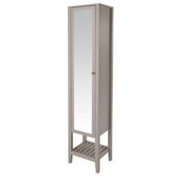 GoodHome Perma Tall Satin Grey Single Freestanding Bathroom Cabinet (H)185Cm (W)40Cm - thumbnail 1