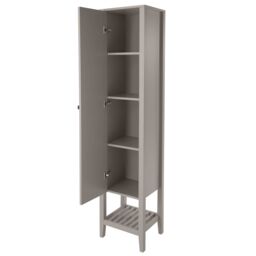 GoodHome Perma Tall Satin Grey Single Freestanding Bathroom Cabinet (H)185Cm (W)40Cm - thumbnail 3