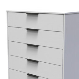 Beijing 5 Drawer Chest Of Drawers In Grey Ash (Ready Assembled) - thumbnail 4