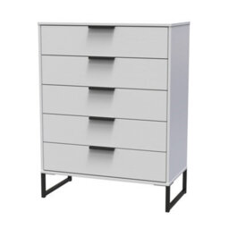 Beijing 5 Drawer Chest Of Drawers In Grey Ash (Ready Assembled) - thumbnail 3