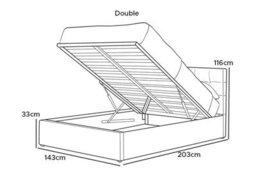 Parwich Silver Crushed Velvet Gas Lift Storage Ottoman Bed Double 4Ft6 - thumbnail 5