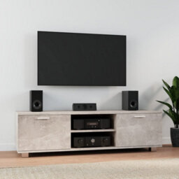 Berkfield Modern Tv Cabinet Concrete Grey 140X40.5X35 Cm Engineered Wood - thumbnail 2