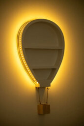 Marco Paul White Wooden Shelves, Children's Hot Air Balloon Shelf, Wall Mounted, Led Lights - thumbnail 8