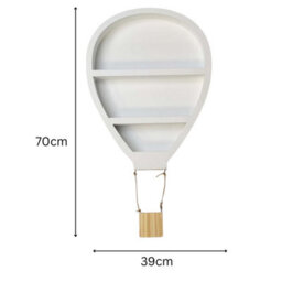 Marco Paul White Wooden Shelves, Children's Hot Air Balloon Shelf, Wall Mounted, Led Lights - thumbnail 2
