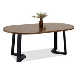 Arian Modern Extendable Dining Table 100-180X100 Cm Stylish Walnut And Black Design With Wooden Legs - thumbnail 2