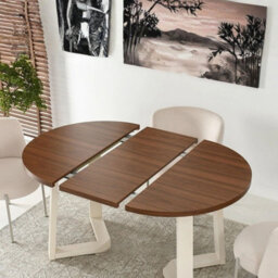 Arian Modern Extendable Dining Table 100-180X100 Cm Stylish Walnut And Black Design With Wooden Legs - thumbnail 3