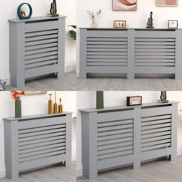 Fativo Grey Horizontal Radiator Cover Grill Shelf Cabinet Mdf Wood Modern Traditional Furniture (19D X 152W X 92.2H Cm) - thumbnail 6