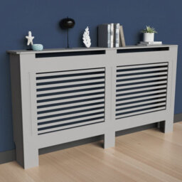 Fativo Grey Horizontal Radiator Cover Grill Shelf Cabinet Mdf Wood Modern Traditional Furniture (19D X 152W X 92.2H Cm) - thumbnail 8