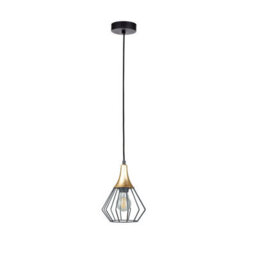 Luminosa Lighting Luminosa Selene Wire Frame Pendant Ceiling Light Black, Gold 1X E27 - thumbnail 1