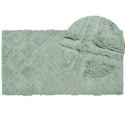 Beliani Rug Hatay Light Green 80 X 150 Cm Cotton - thumbnail 1