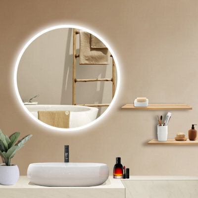 Probaty Bathrooms 600mm Round Mirror With Led Illuminated, Demister Pad Ip44,touch Sensor,backlit Wall Vanity Mirror(Model A) - image 1
