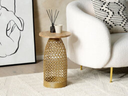 Beliani Side Table Waihi Mango Wood Brown - thumbnail 2