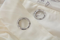 Luxury Living Leaf Embroidered Tulle Voile Curtains Ring Top Silver - thumbnail 4
