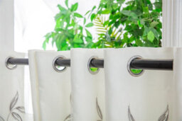 Luxury Living Leaf Embroidered Tulle Voile Curtains Ring Top Silver - thumbnail 7