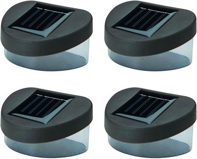 Trendi 4 Solar Powered Led Fence Lights Outdoor Wall Garden Door Lighting Shed Path New