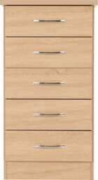 Seconique Nevada 5 Drawer Narrow Chest Sonoma Oak Effect - thumbnail 2