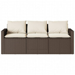 Berkfield 2 Piece Garden Dining Set With Cushions Brown Poly Rattan - thumbnail 6