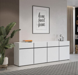Arte Kross 25 Sideboard Cabinet In White - W2250mm H780mm D400mm Sleek And Spacious - thumbnail 6