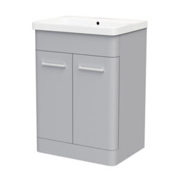 Nes Home Matte Grey 600mm Freestanding Basin Vanity Unit - thumbnail 6