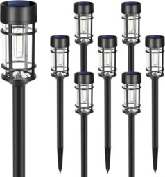 8 Pack Solar Pathway Lights, Waterproof Led Landscape Lighting For Yard, Driveway, 3000K - thumbnail 2