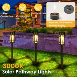 8 Pack Solar Pathway Lights, Waterproof Led Landscape Lighting For Yard, Driveway, 3000K - thumbnail 3