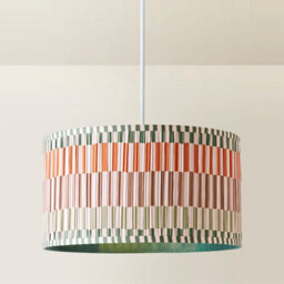 Valuelights Rae Large Stripe Natural Pleated Drum Ceiling Lamp Shade And Bulb (D)45Cm - thumbnail 4
