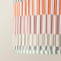 Valuelights Rae Large Stripe Natural Pleated Drum Ceiling Lamp Shade And Bulb (D)45Cm - thumbnail 5