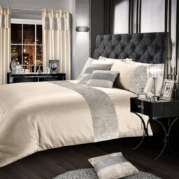 Intimates Cream Crushed Velvet Duvet Cover And Pillowcase Set Single