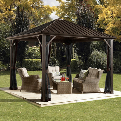Rowlinson Sojag Dakota Gazebo 3M X 3M Dark Brown - image 1