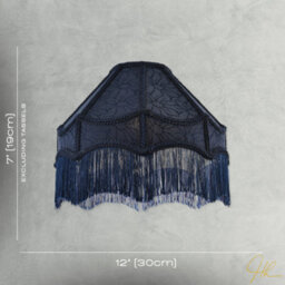 Happy Homewares Classic Victorian Style Empire Pendant Shade In Midnight Blue Fabric - thumbnail 7