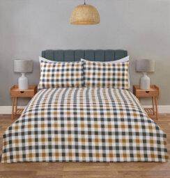 Rapport Home Braemar Check Microfibre Duvet Cover Set With Pillowcase (Green) - thumbnail 4