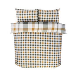 Rapport Home Braemar Check Microfibre Duvet Cover Set With Pillowcase (Green) - thumbnail 5