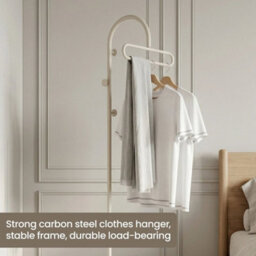 White Freestanding Coat Rack With Hook & Shelves - thumbnail 5