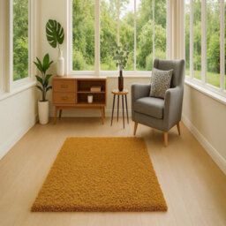 Uetian Gold Shaggy Area Rug Plush Soft Carpet For Bedroom Living Room Modern Home Decor (120 X 170 Cm) - thumbnail 1