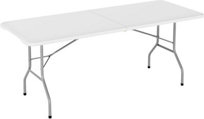 MCC Direct 5Ft Folding Table Heavy Duty Outdoor And Indoor Use Garden Camping Event Table  White
