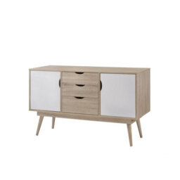 Timber Art Design Alford Sideboard 2 Doors 3 Drawers Storage Cabinet Cupboard Oak White - thumbnail 2