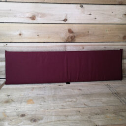Samuel Alexander Hand Made 3 Seater Chunky Rustic Wooden Garden Bench & Waterproof Burgundy Cushions - Flat Packed - thumbnail 3